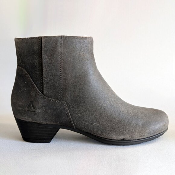 Abeo Melanie Leather Ankle Boots, Genuine Leather Dark Grey Booties, Size 7 - Picture 4 of 8